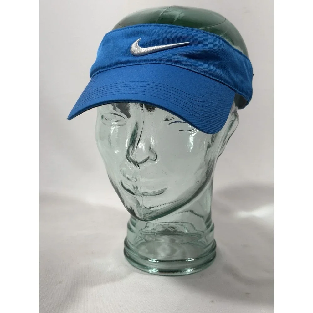 Nike Golf Visor Blue Swoosh Victory Preppy Country Club Adjustable Hat